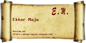 Ekker Maja névjegykártya